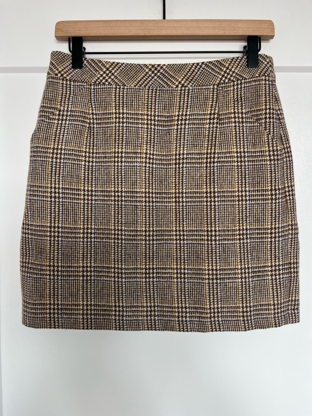 J.Crew Wool Blend Plaid Mini Skirt Size 2 Brown Preppy Academia Fall A-Line
